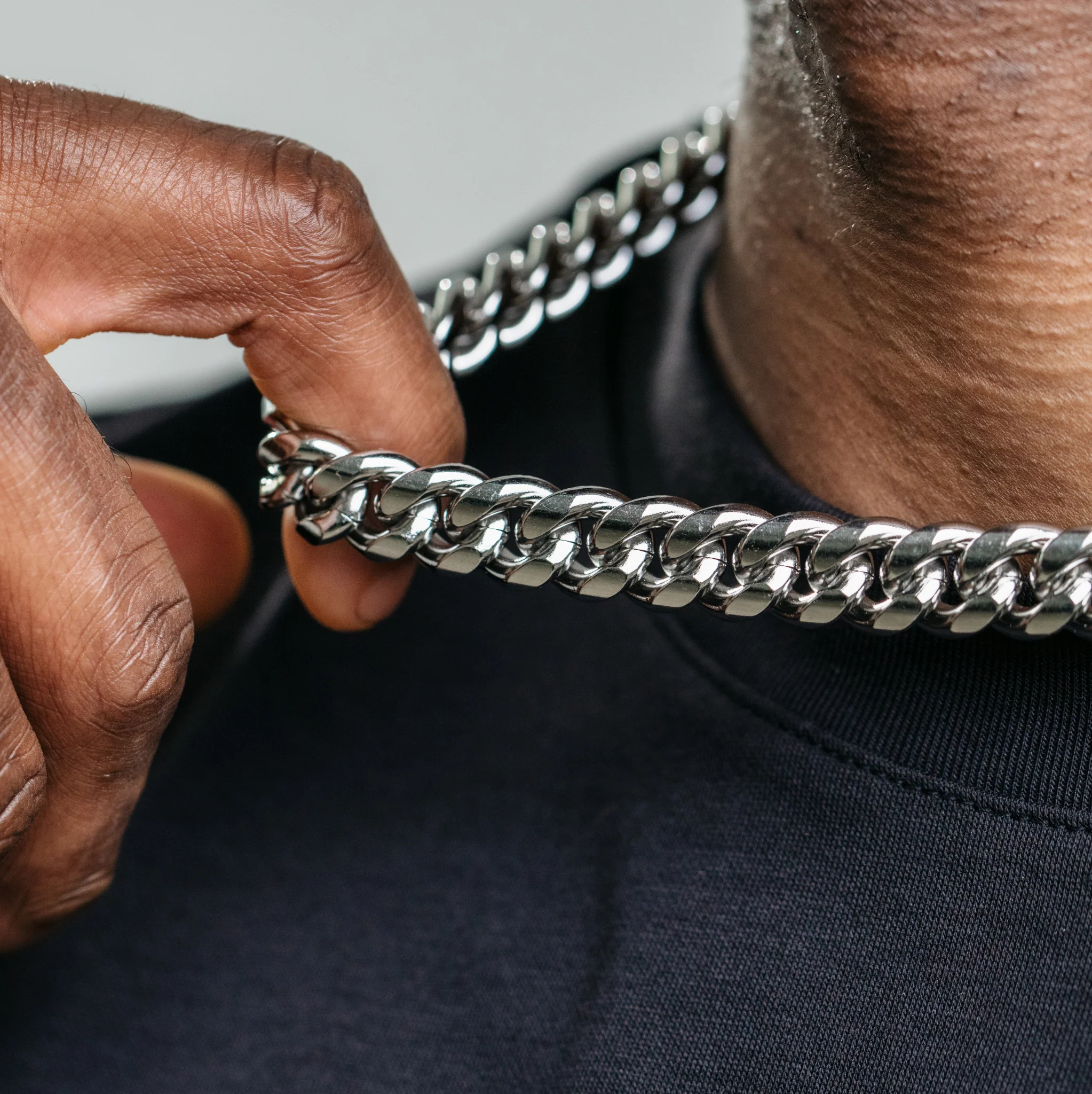 12mm Miami Cuban Chain- Silver (S) - Image 4