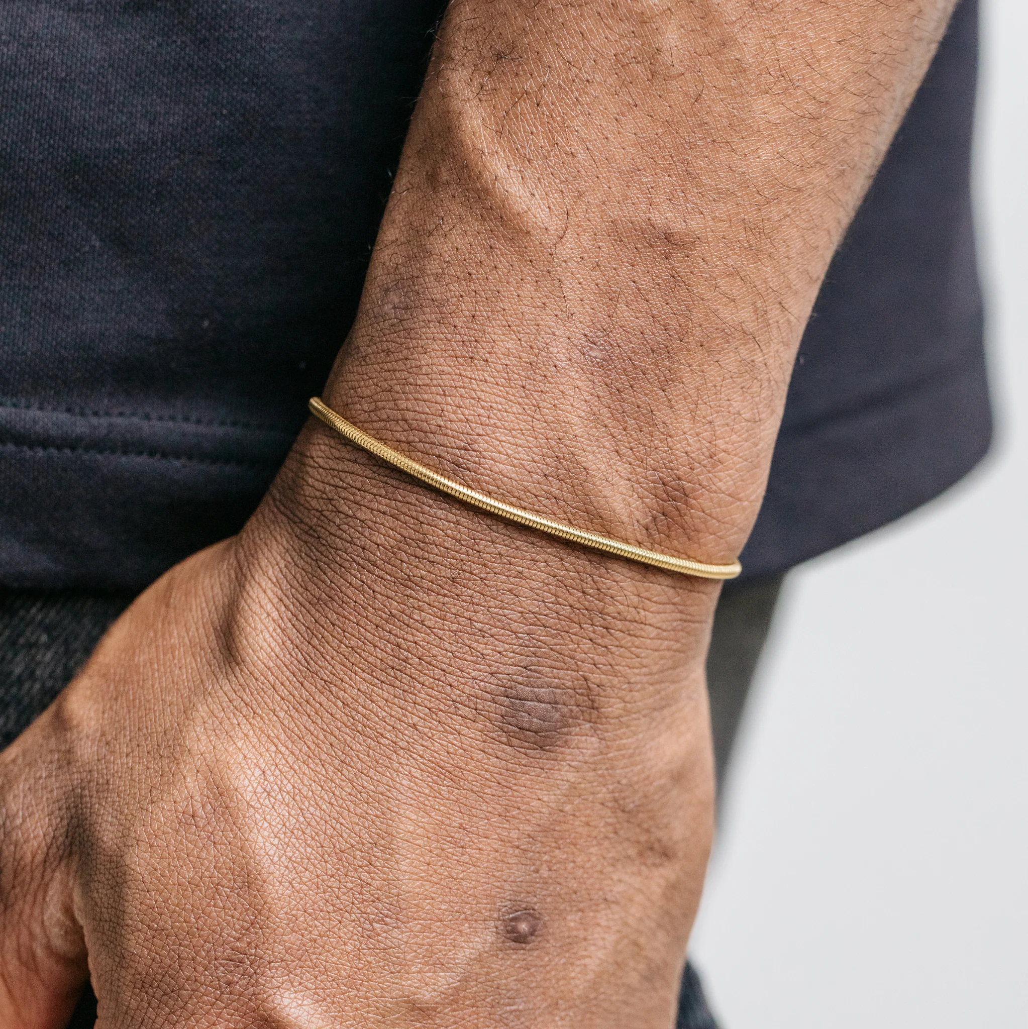 2mm Snake Bracelet - Gold - Image 3