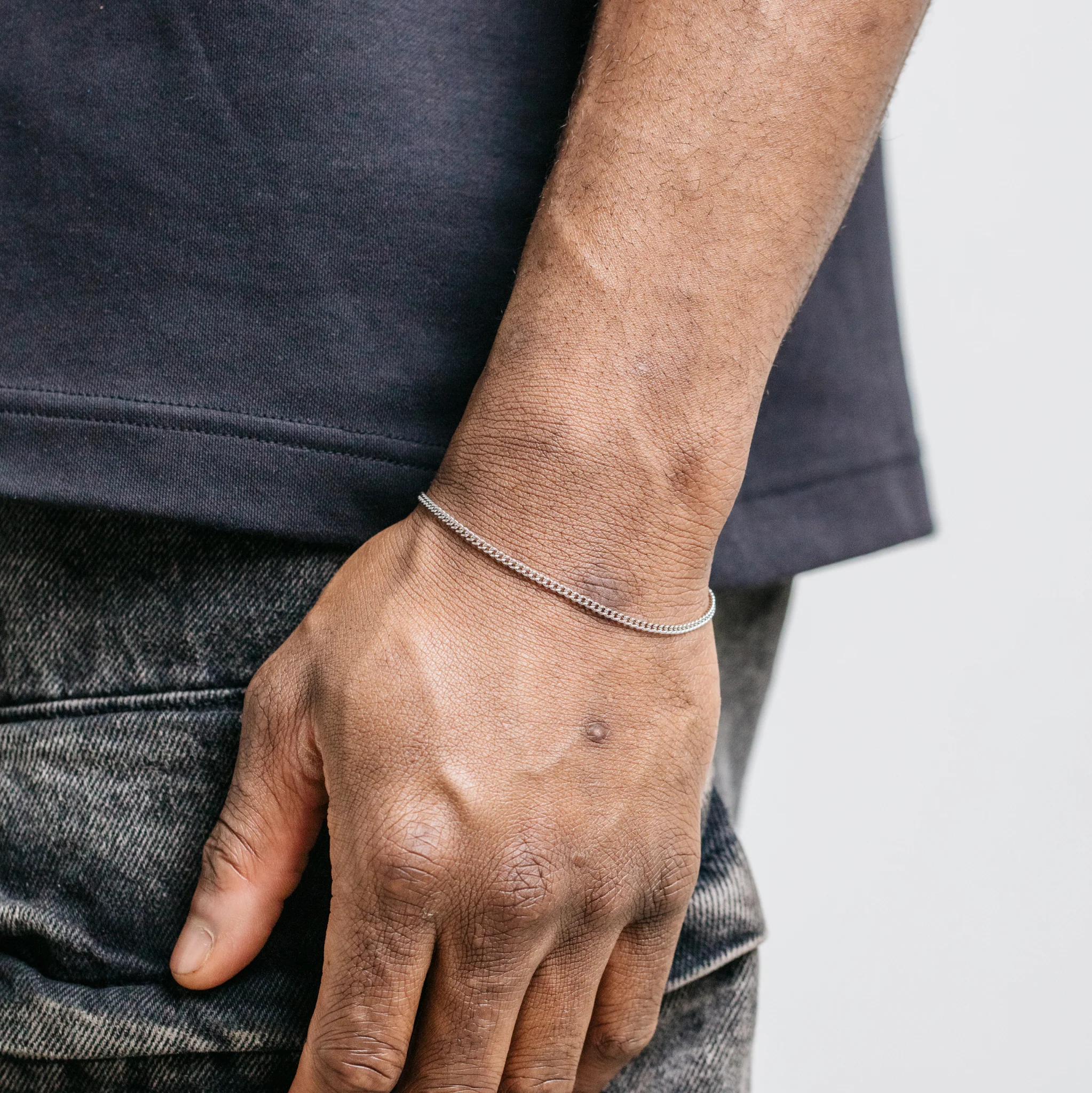 3mm Miami Cuban Bracelet - Silver - Image 6