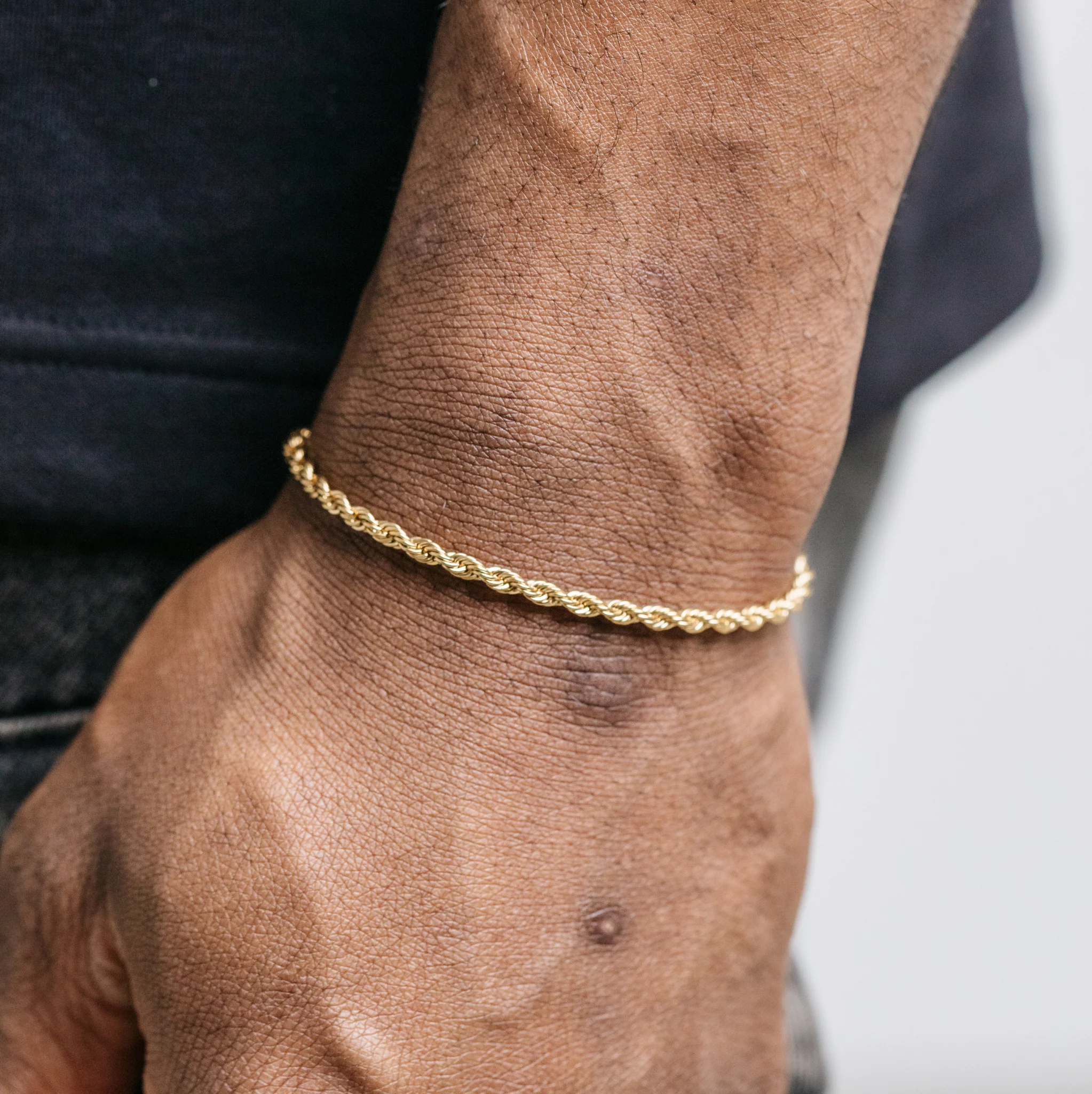 3mm Rope Bracelet - Gold - Image 4
