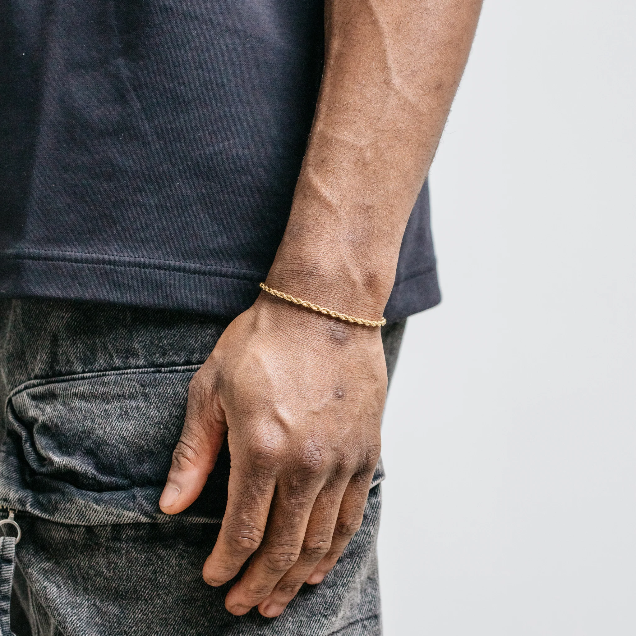 3mm Rope Bracelet - Gold - Image 6