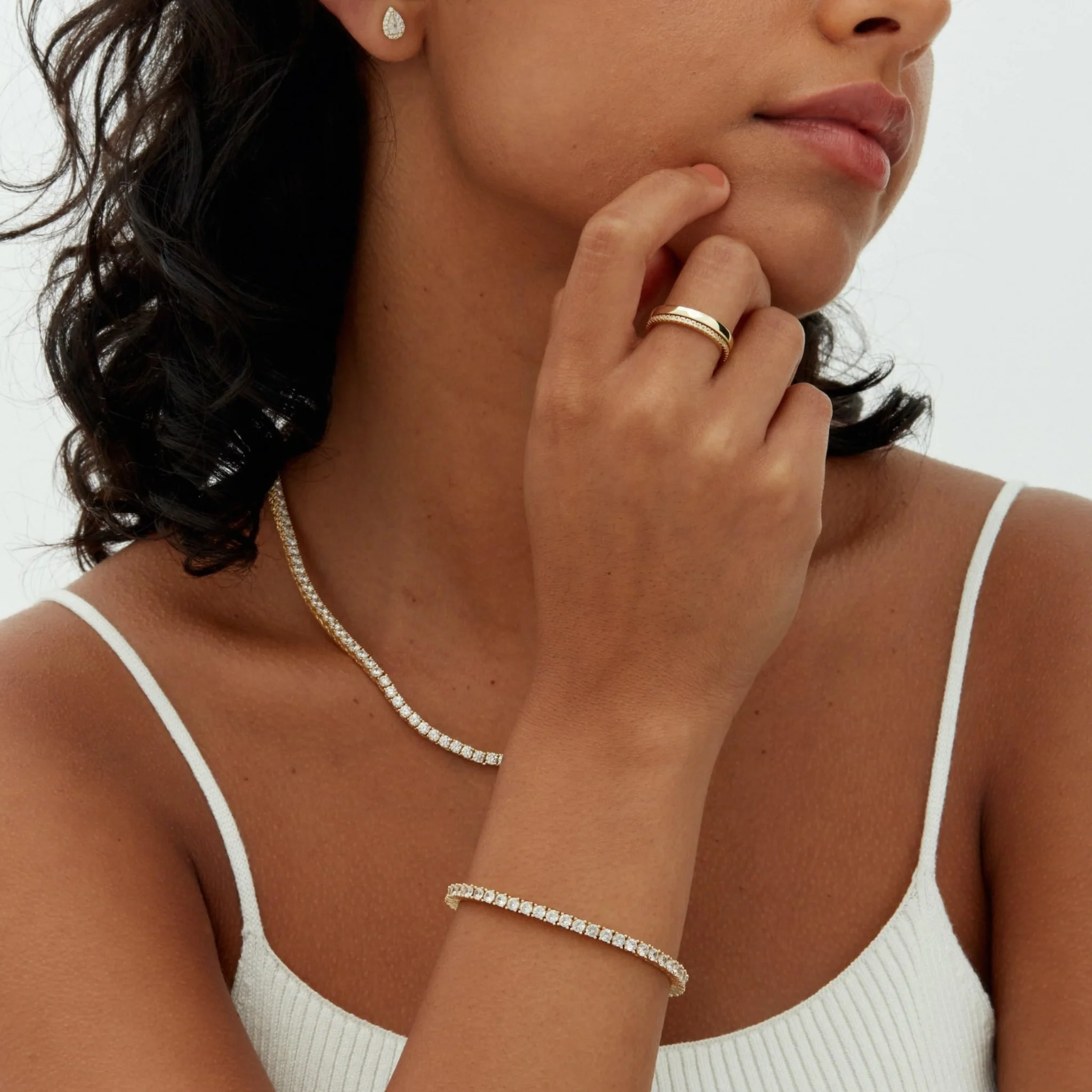 3MM TENNIS BRACELET - GOLD - Image 3