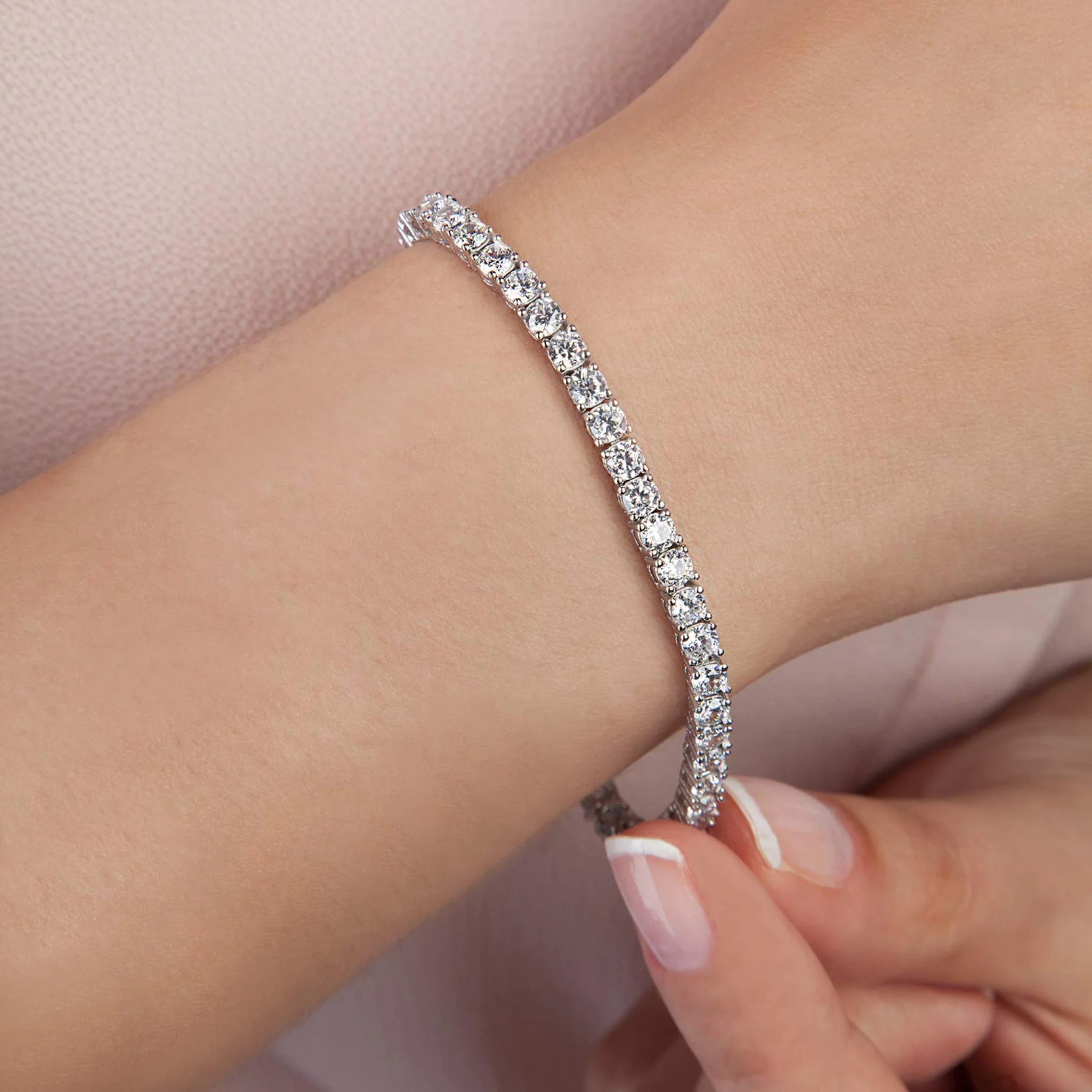 3MM TENNIS BRACELET - SILVER - Image 3