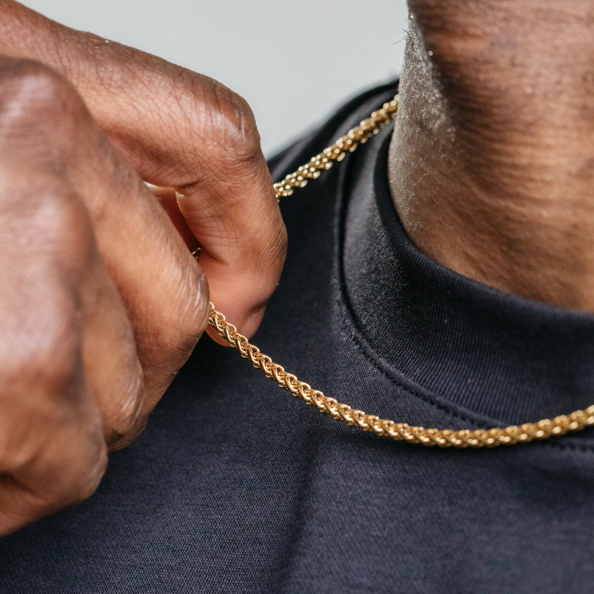 3mm Wheat Chain - Gold - Image 3