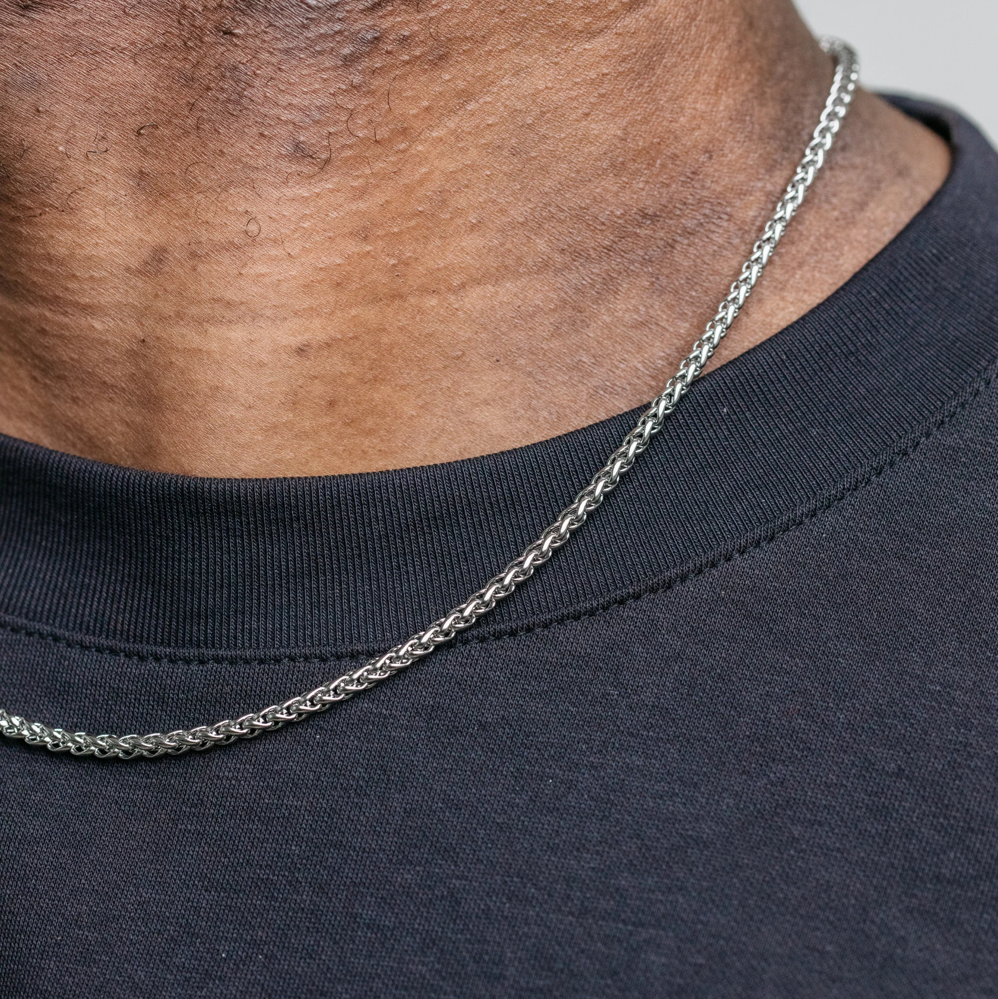 3mm Wheat Chain - Silver - Image 5