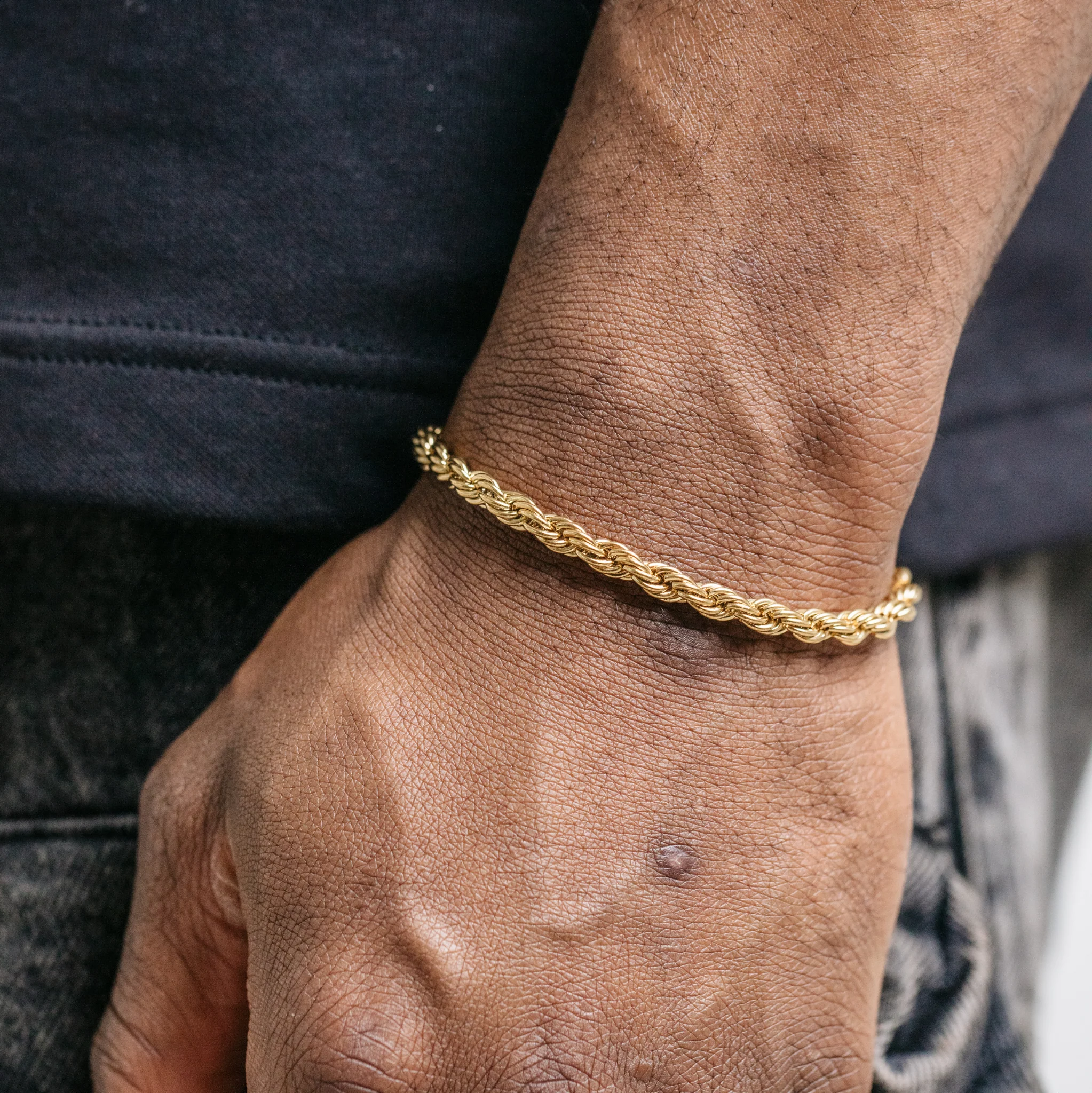 5mm Rope Bracelet - Gold - Image 3