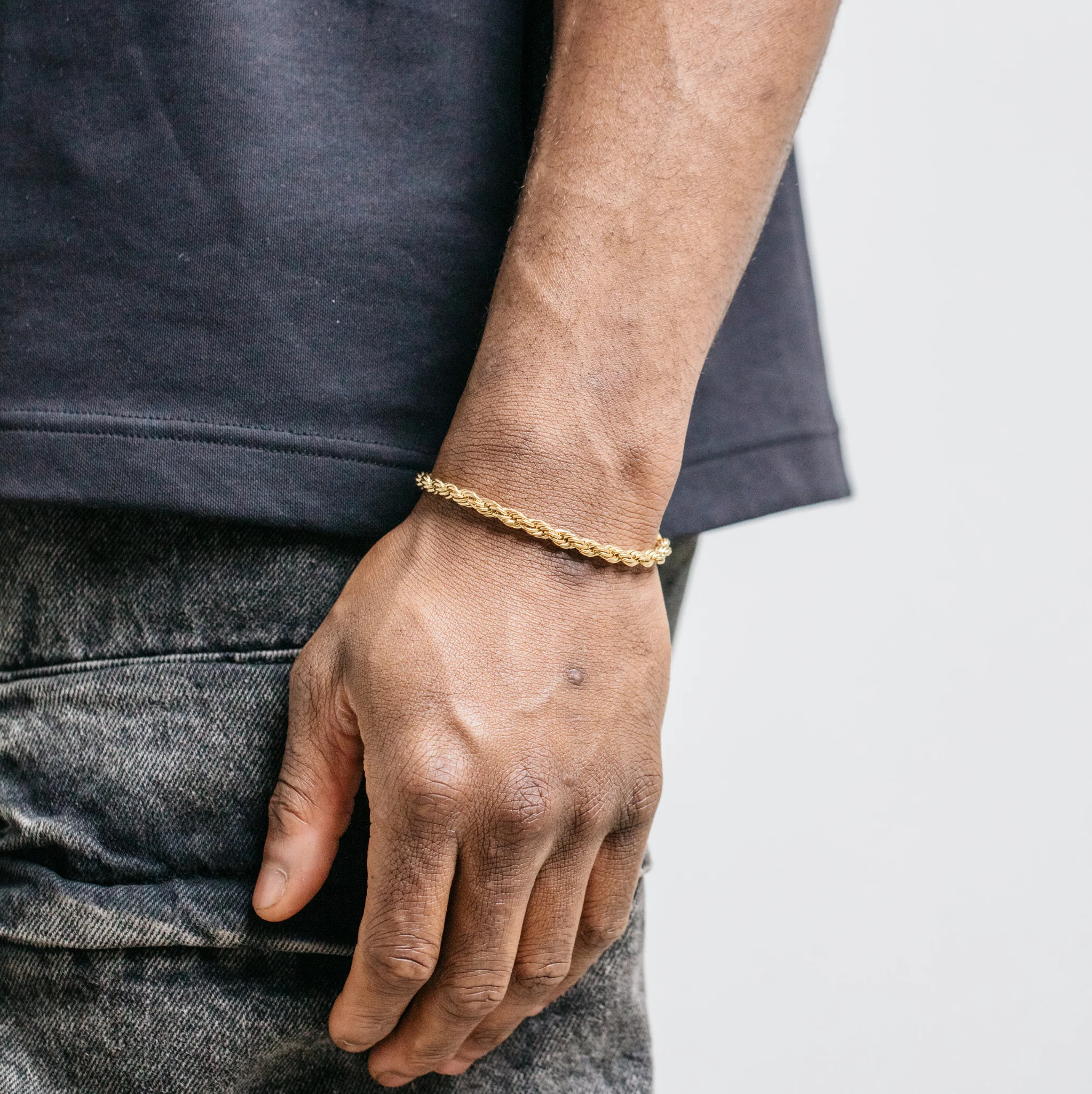 5mm Rope Bracelet - Gold - Image 5
