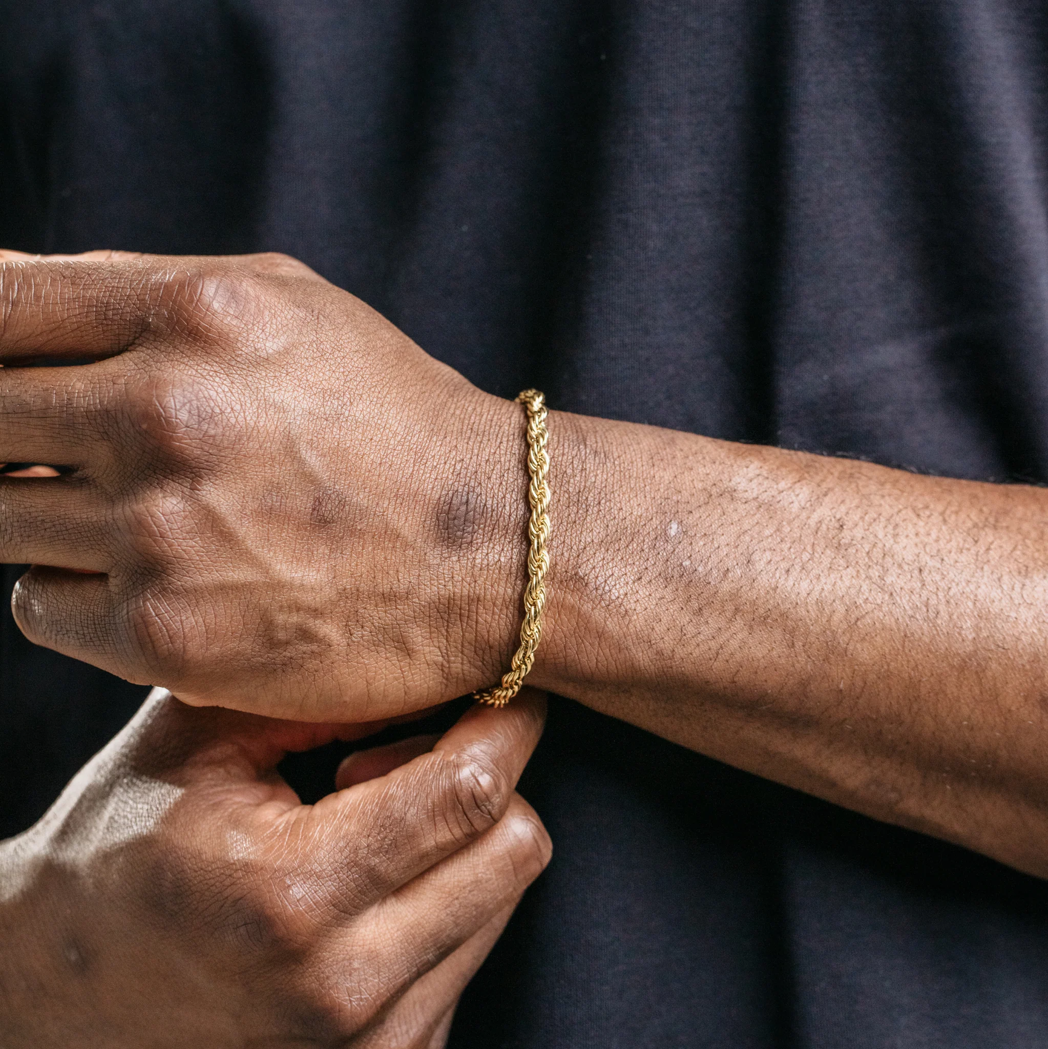 5mm Rope Bracelet - Gold - Image 6